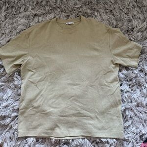 Zara Khaki Textured Tee